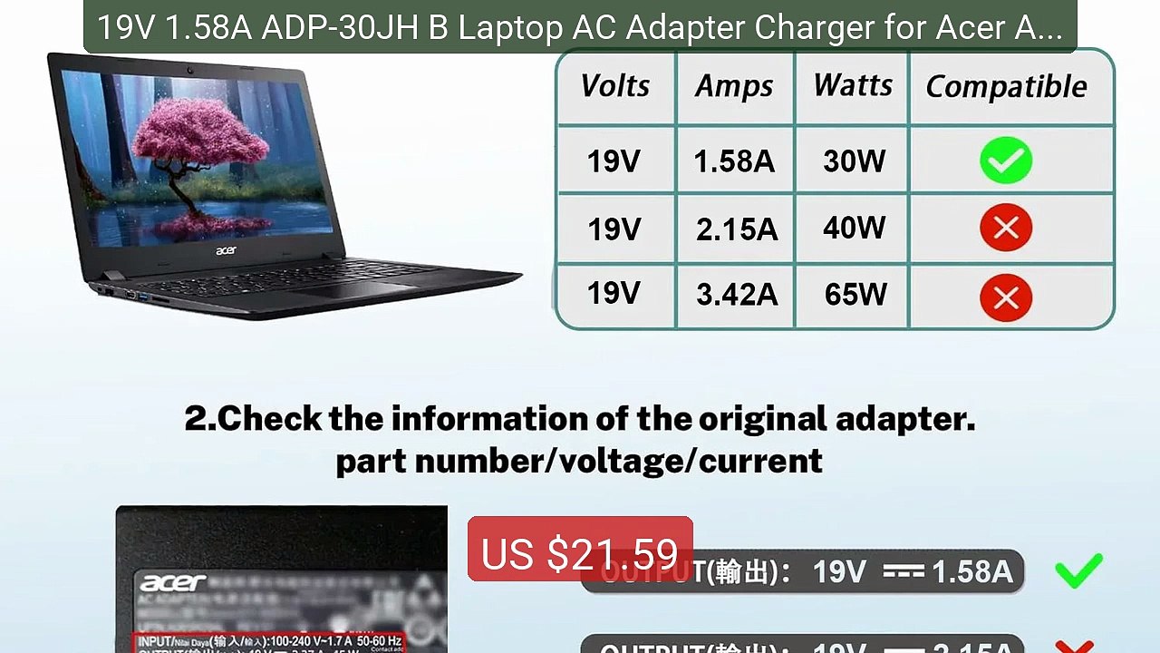 19V 1.58A ADP-30JH B Laptop AC Adapter Charger for Acer Aspire 531 ... -- Top Rated 2026 | Buy Now!