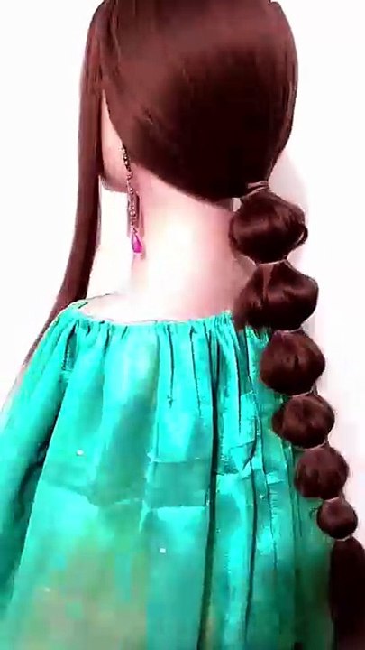 Easy ponytail braid hairstyle for girls wedding