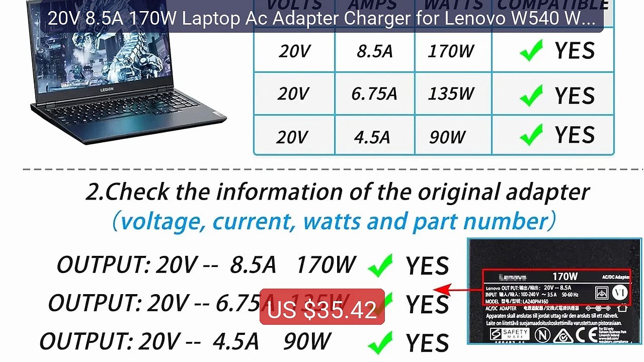 20V 8.5A 170W Laptop Ac Adapter Charger for Lenovo W540 W550s W541... -- Best Deal 2026 | Shop Now!