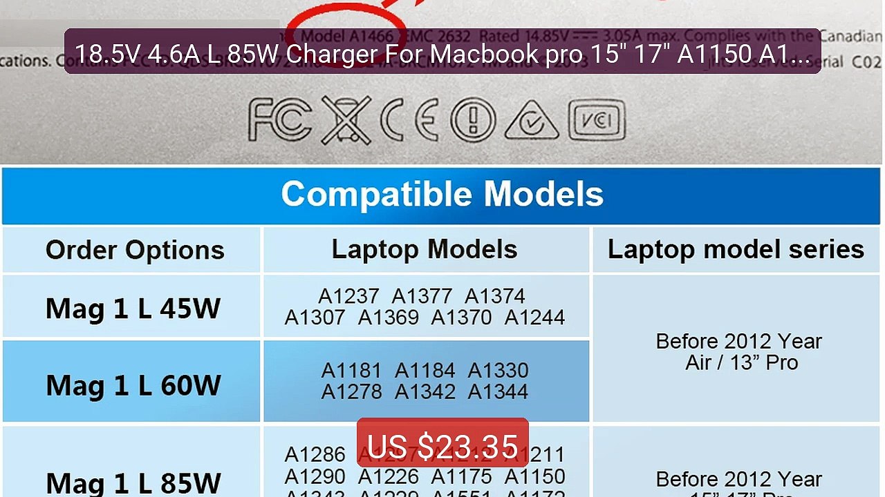 18.5V 4.6A L 85W Charger For Macbook pro 15" 17" A1150 A1151 A1172... -- Best Deal 2026 | Shop Now!