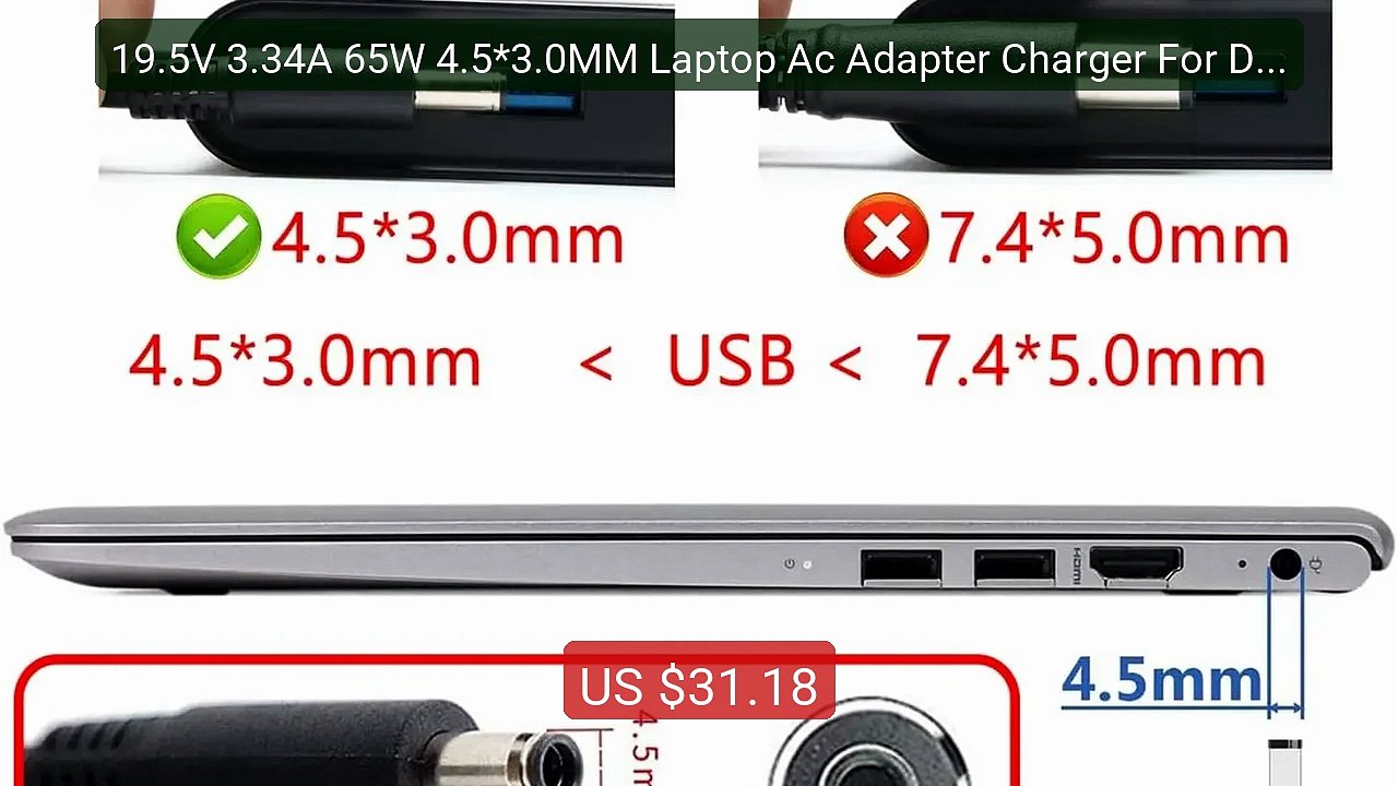 19.5V 3.34A 65W 4.5*3.0MM Laptop Ac Adapter Charger For Dell Inspir... -- Top Rated 2026 | Buy Now!
