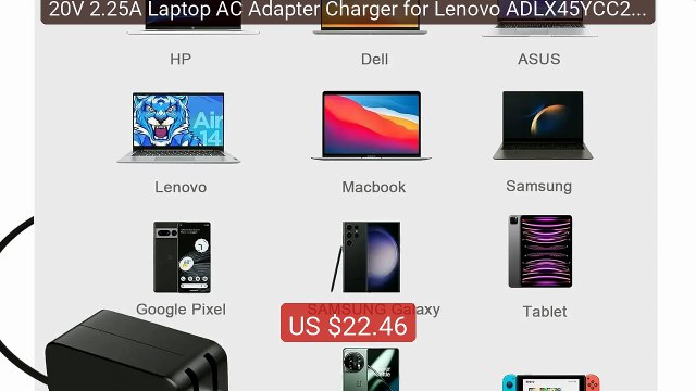 20V 2.25A Laptop AC Adapter Charger for Lenovo ADLX45YCC2A ADL... Hot Deal 2026 | Limited Offer!