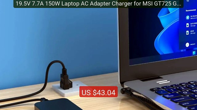 19.5V 7.7A 150W Laptop AC Adapter Charger for MSI GT725 GT720 ... Hot Deal 2026 | Limited Offer!