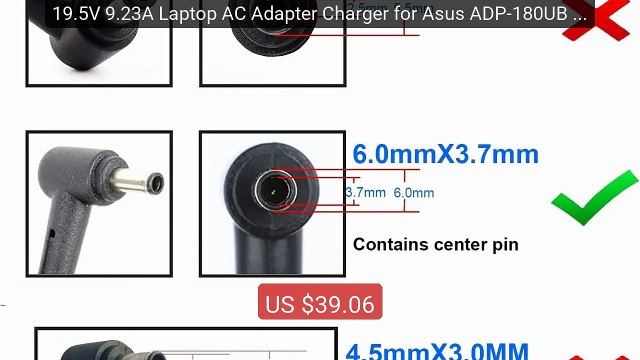 19.5V 9.23A Laptop AC Adapter Charger for Asus ADP-180UB B AD... Amazing Value 2026 | Must Have!