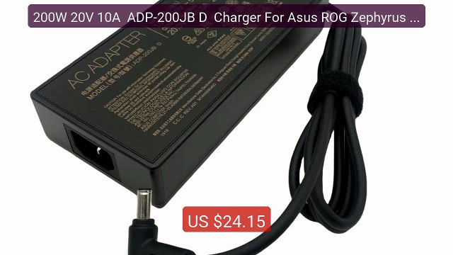 200W 20V 10A ADP-200JB D Charger For Asus ROG Zephyrus G15 G... Hot Deal 2026 | Limited Offer!