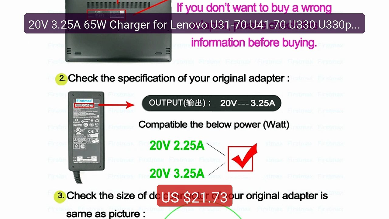 20V 3.25A 65W Charger for Lenovo U31-70 U41-70 U330 U330p U330T U43... -- Top Rated 2026 | Buy Now!