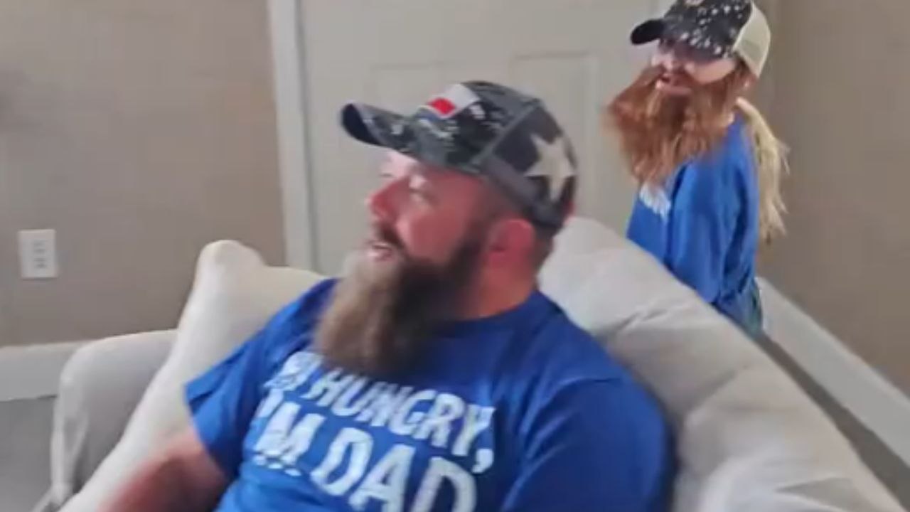 Dad’s joyful response to kids mimicking him on Father’s Day