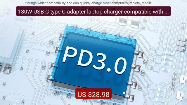 130W USB C type C adapter laptop charger compatible with Dell ... Best Buy 2026 | Great Quality!