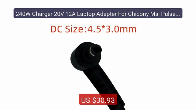 240W Charger 20V 12A Laptop Adapter For Chicony Msi Pulse G... Top Pick 2026 | Unbeatable Price!
