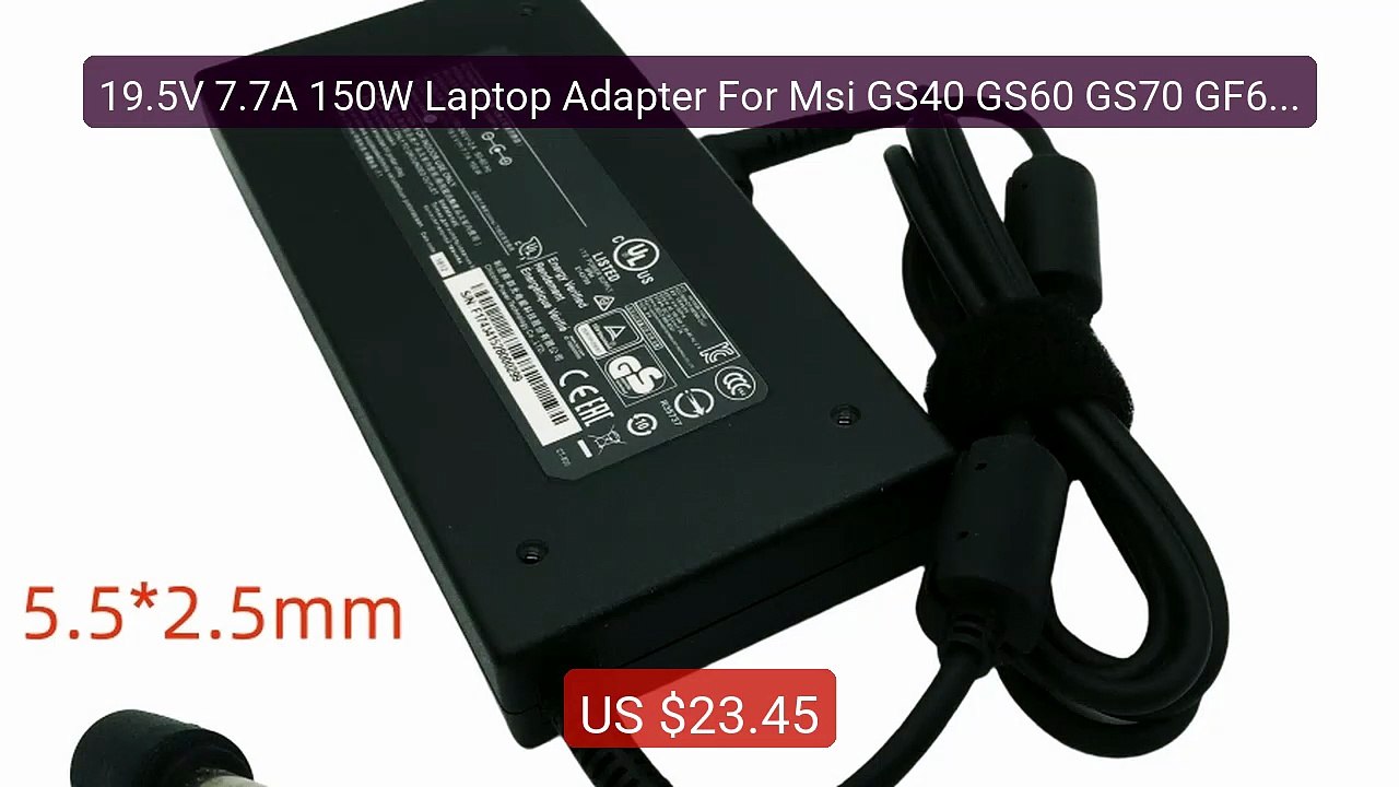 19.5V 7.7A 150W Laptop Adapter For Msi GS40 GS60 GS70 GF62 MS-16H7 ... -- Top Rated 2026 | Buy Now!