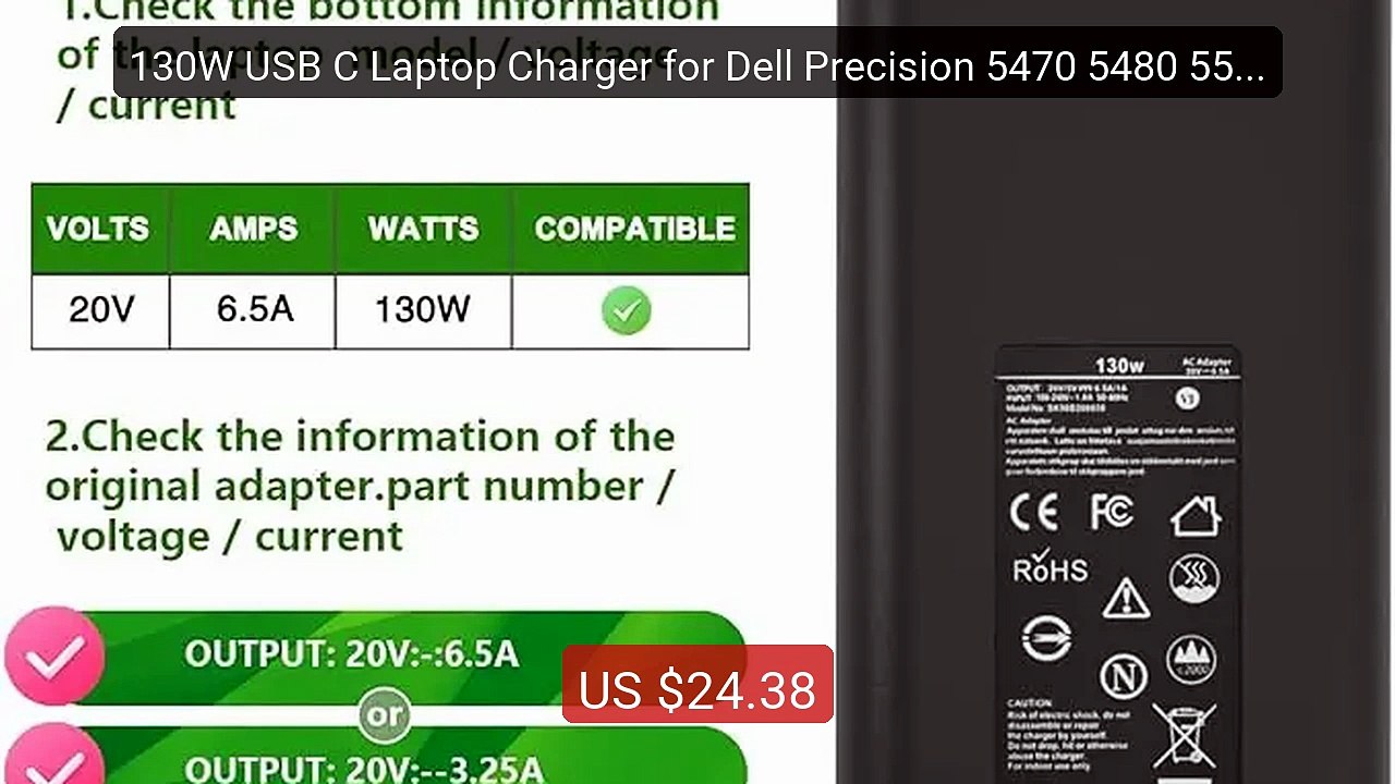 130W USB C Laptop Charger for Dell Precision 5470 5480 5550... -- Top Pick 2026 | Unbeatable Price!