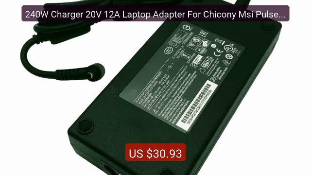240W Charger 20V 12A Laptop Adapter For Chicony Msi Pulse GL66 12UG... Top Rated 2026 | Buy Now!