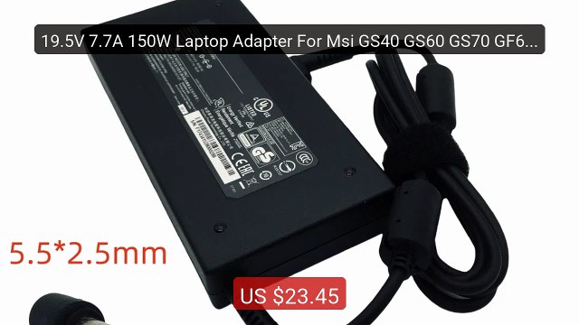 19.5V 7.7A 150W Laptop Adapter For Msi GS40 GS60 GS70 GF62 MS-... Hot Deal 2026 | Limited Offer!