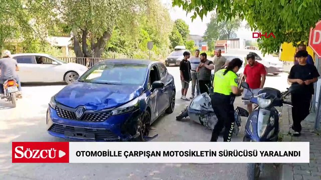 Otomobille çarpışan motosikletin sürücüsü yaralandı