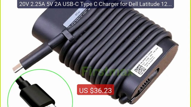20V 2.25A 5V 2A USB-C Type C Charger for Dell Latitude 12 7210... Hot Deal 2026 | Limited Offer!