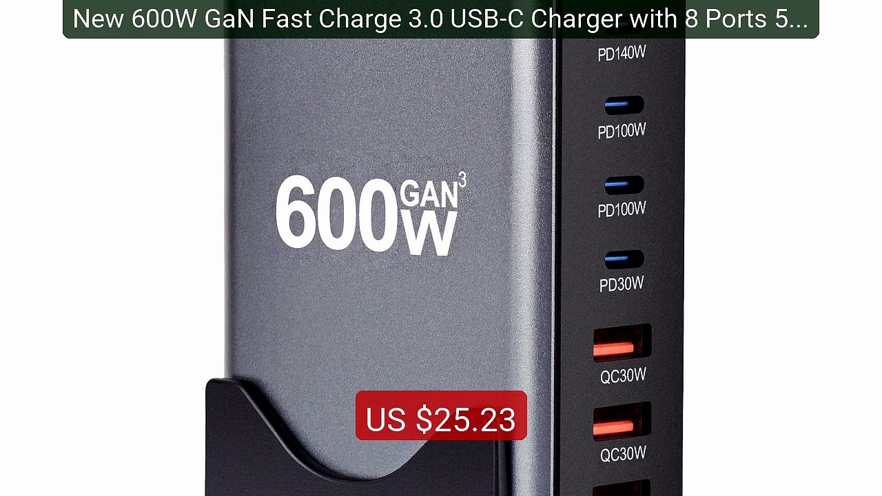 New 600W GaN Fast Charge 3.0 USB-C Charger with 8 Ports 5C3A P... -- Hot Deal 2026 | Limited Offer!