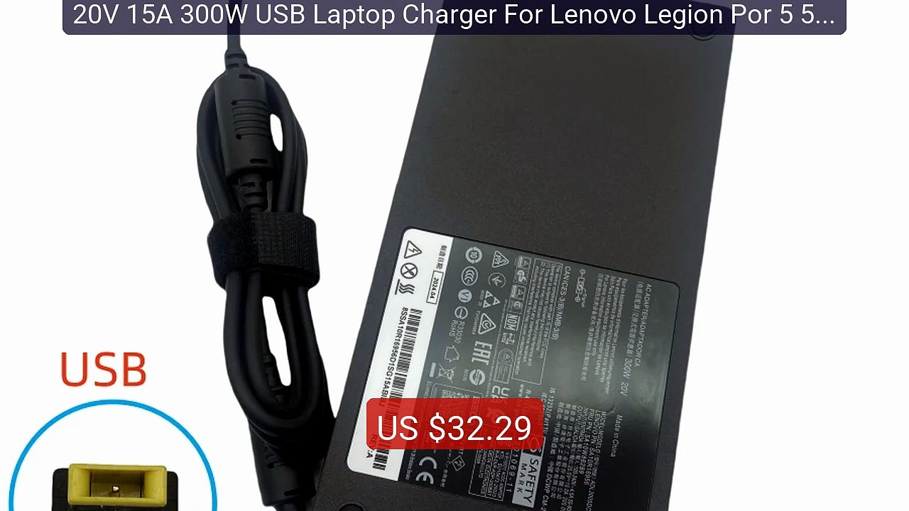 20V 15A 300W USB Laptop Charger For Lenovo Legion Por 5 5i 7 ... -- Amazing Value 2026 | Must Have!