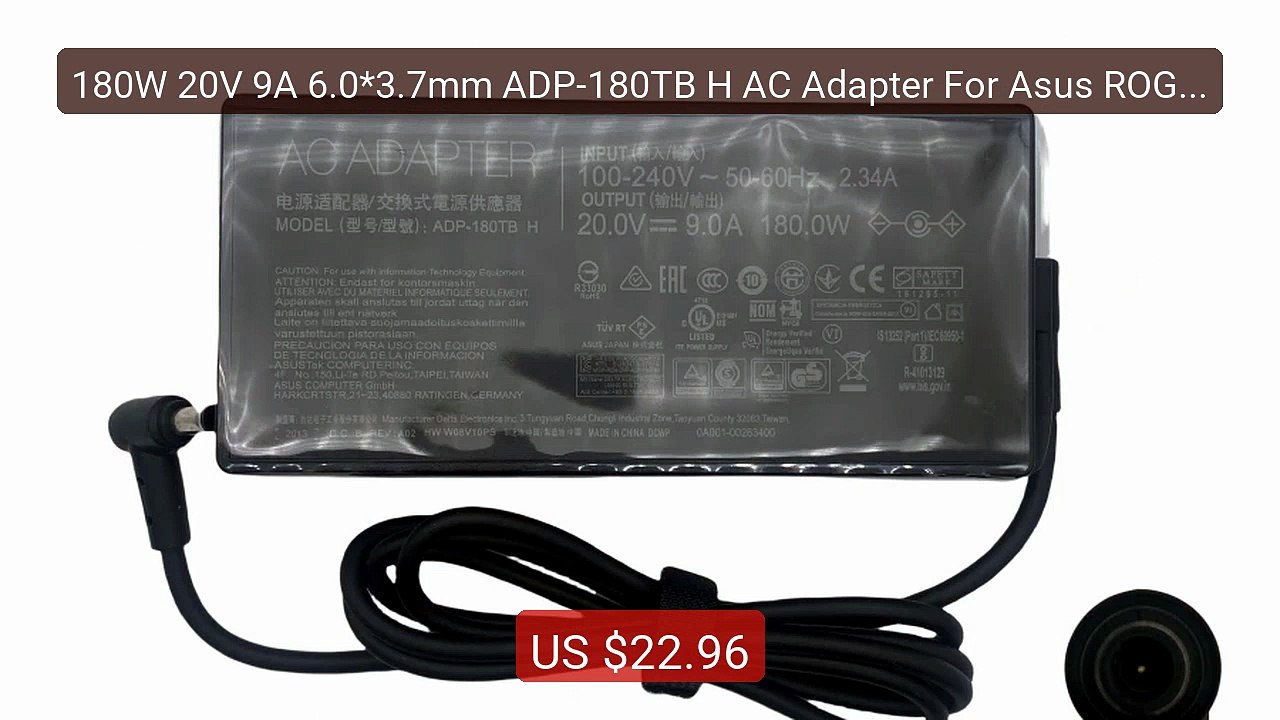 180W 20V 9A 6.0*3.7mm ADP-180TB H AC Adapter For Asus ROG Zephyrus ... -- Top Rated 2026 | Buy Now!