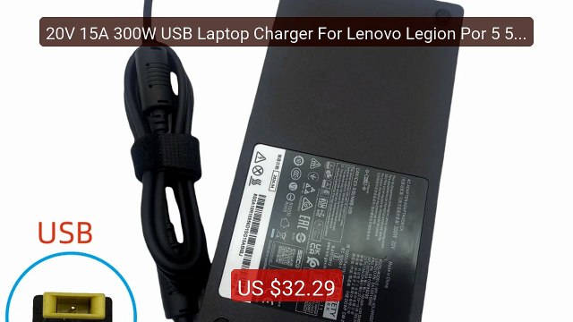 20V 15A 300W USB Laptop Charger For Lenovo Legion Por 5 5i ... Top Pick 2026 | Unbeatable Price!