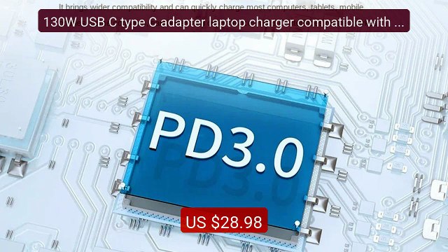 130W USB C type C adapter laptop charger compatible with Dell ... Hot Deal 2026 | Limited Offer!