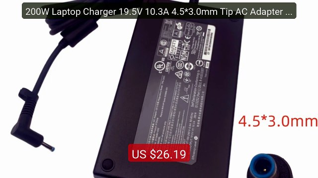 200W Laptop Charger 19.5V 10.3A 4.5*3.0mm Tip AC Adapter Fo... Top Pick 2026 | Unbeatable Price!