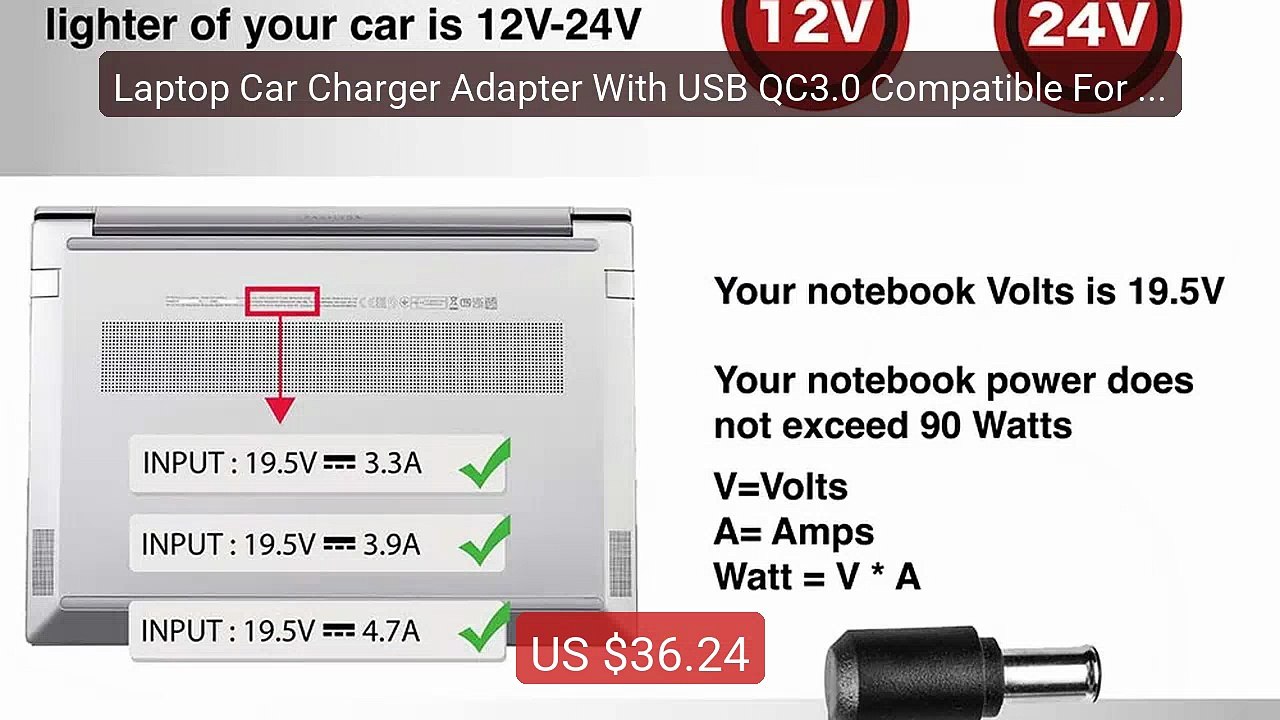 Laptop Car Charger Adapter With USB QC3.0 Compatible For SONY VAIO... -- Best Deal 2026 | Shop Now!