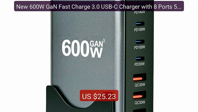 New 600W GaN Fast Charge 3.0 USB-C Charger with 8 Ports 5C3A ... Amazing Value 2026 | Must Have!