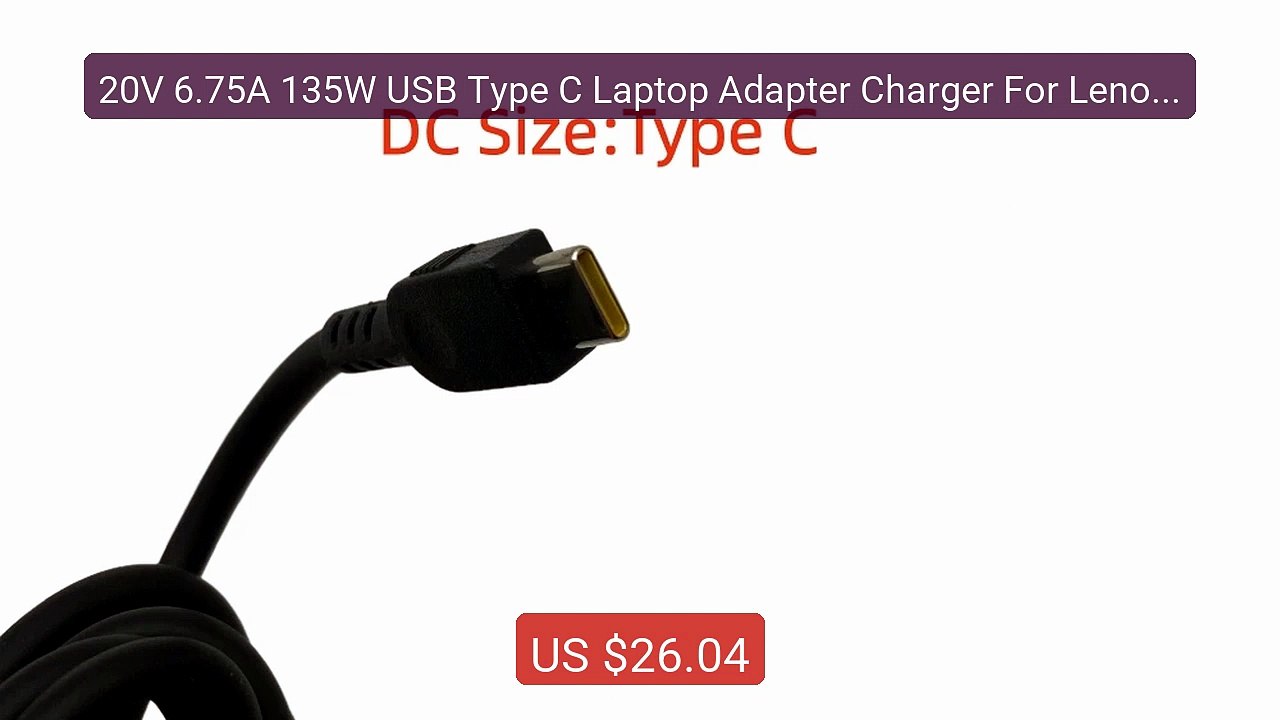 20V 6.75A 135W USB Type C Laptop Adapter Charger For Lenovo Th... -- Best Buy 2026 | Great Quality!
