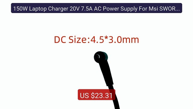 150W Laptop Charger 20V 7.5A AC Power Supply For Msi SWORD 15 17 W... Best Deal 2026 | Shop Now!