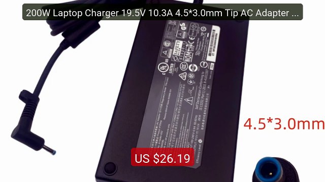 200W Laptop Charger 19.5V 10.3A 4.5*3.0mm Tip AC Adapter For HP OM... Best Deal 2026 | Shop Now!