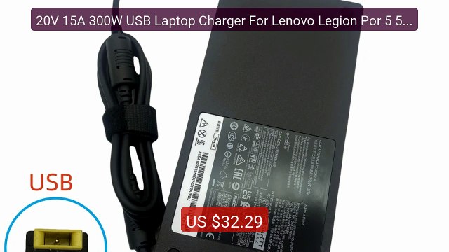 20V 15A 300W USB Laptop Charger For Lenovo Legion Por 5 5i 7 7... Best Buy 2026 | Great Quality!