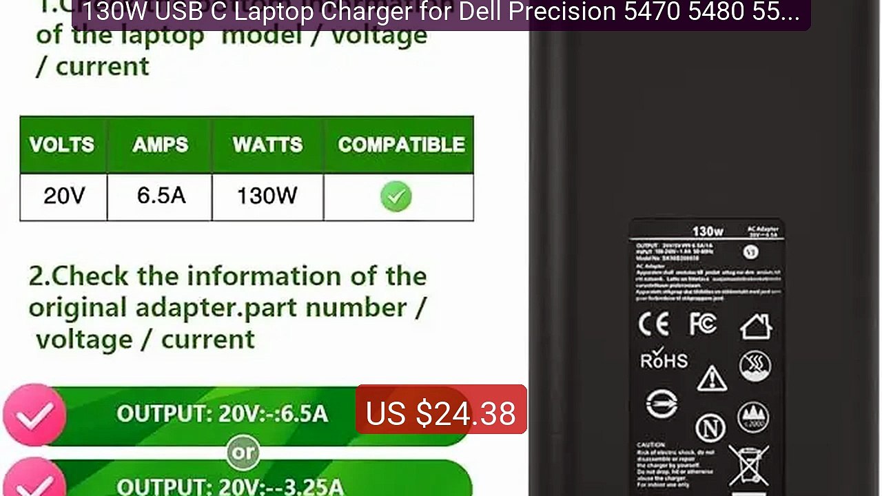 130W USB C Laptop Charger for Dell Precision 5470 5480 5550... -- Top Pick 2026 | Unbeatable Price!