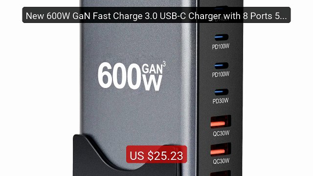 New 600W GaN Fast Charge 3.0 USB-C Charger with 8 Ports 5C3... Top Pick 2026 | Unbeatable Price!