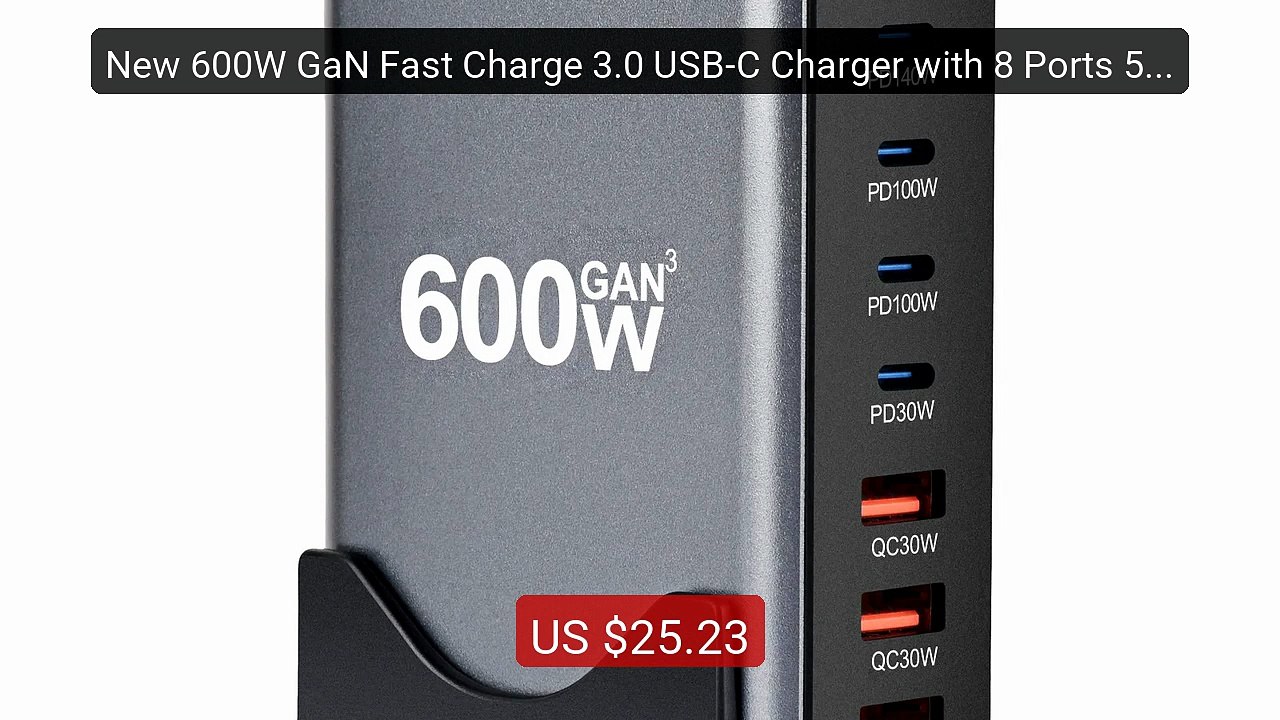New 600W GaN Fast Charge 3.0 USB-C Charger with 8 Ports 5C3... -- Top Pick 2026 | Unbeatable Price!