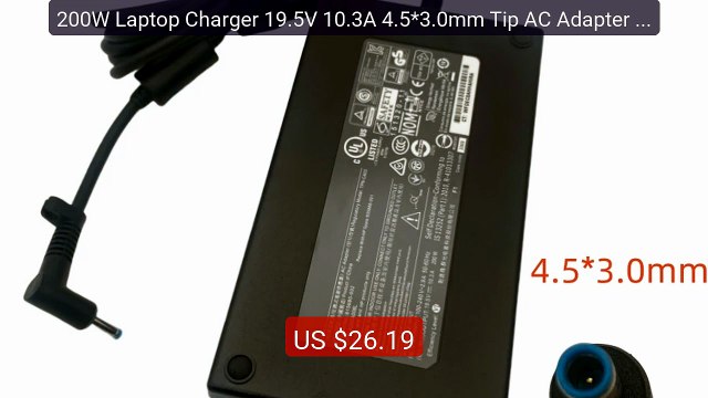 200W Laptop Charger 19.5V 10.3A 4.5*3.0mm Tip AC Adapter For HP OM... Best Deal 2026 | Shop Now!