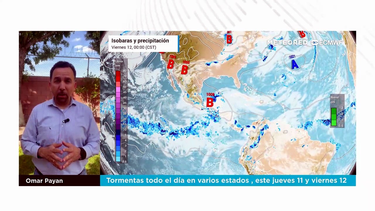Tormentas todo el día en varios estados , este jueves 11 y viernes 12