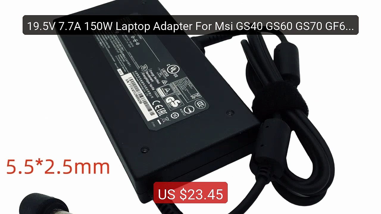 19.5V 7.7A 150W Laptop Adapter For Msi GS40 GS60 GS70 GF62 MS-16H7... -- Best Deal 2026 | Shop Now!