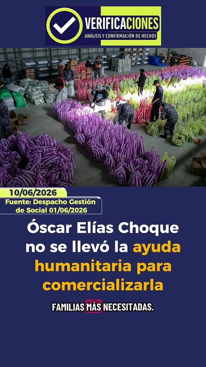 Óscar Elías Choque no se llevó la ayuda humanitaria para comercializarla