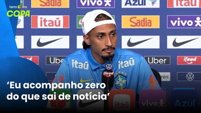 Raphinha 'agradece' torcida de jornalista, diz que não assiste TV nem acompanha notícias