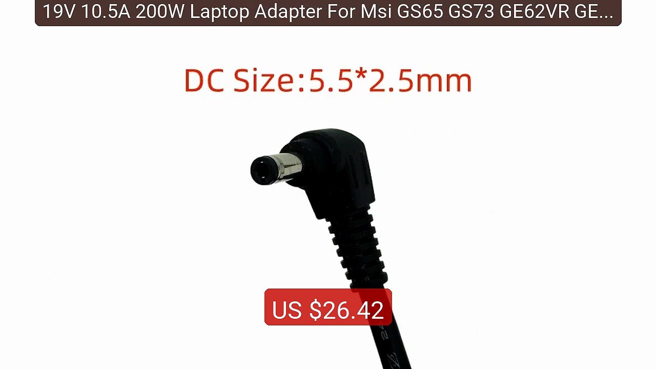 19V 10.5A 200W Laptop Adapter For Msi GS65 GS73 GE62VR GE63... -- Top Pick 2026 | Unbeatable Price!