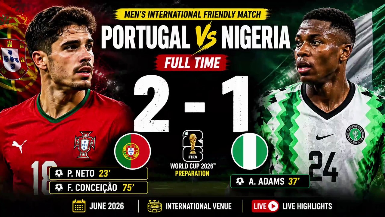 Portugal 2-1 Nigeria Highlights: Pedro Neto and Francisco Conceição Sink Super Eagles in World Cup 2026 Friendly