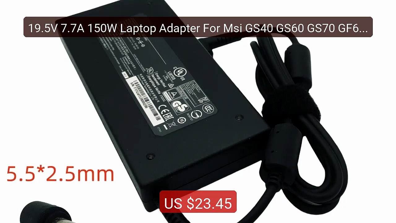 19.5V 7.7A 150W Laptop Adapter For Msi GS40 GS60 GS70 GF62 MS-16H7 ... -- Top Rated 2026 | Buy Now!