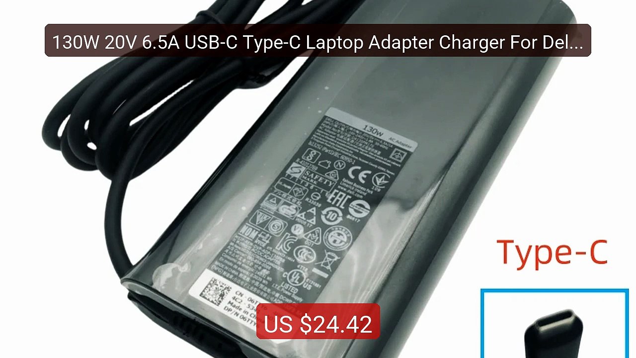 130W 20V 6.5A USB-C Type-C Laptop Adapter Charger For Dell XPS... -- Best Buy 2026 | Great Quality!