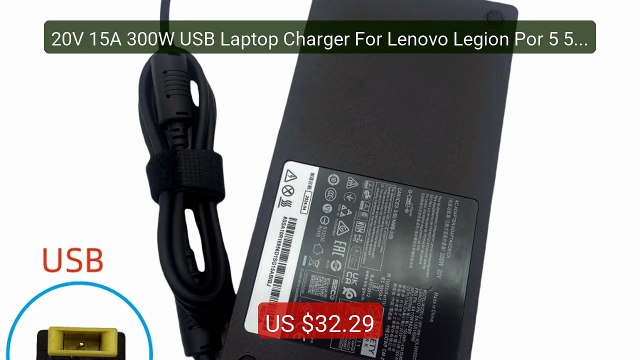 20V 15A 300W USB Laptop Charger For Lenovo Legion Por 5 5i 7 7... Hot Deal 2026 | Limited Offer!