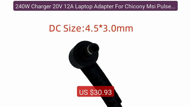 240W Charger 20V 12A Laptop Adapter For Chicony Msi Pulse GL66 12UG... Top Rated 2026 | Buy Now!