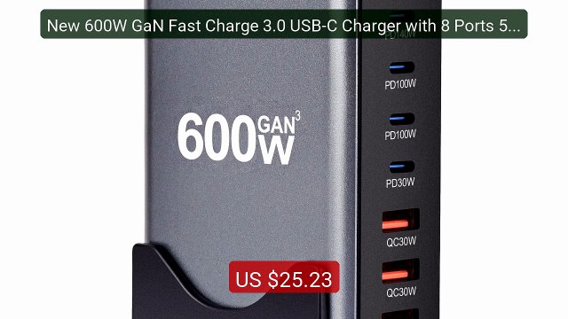 New 600W GaN Fast Charge 3.0 USB-C Charger with 8 Ports 5C3A PD, P... Best Deal 2026 | Shop Now!