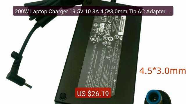200W Laptop Charger 19.5V 10.3A 4.5*3.0mm Tip AC Adapter For H... Hot Deal 2026 | Limited Offer!