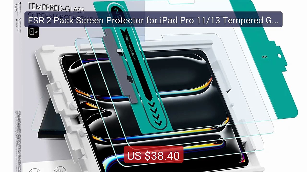 ESR 2 Pack Screen Protector for iPad Pro 11/13 Tempered Glass Film ... -- Top Rated 2026 | Buy Now!