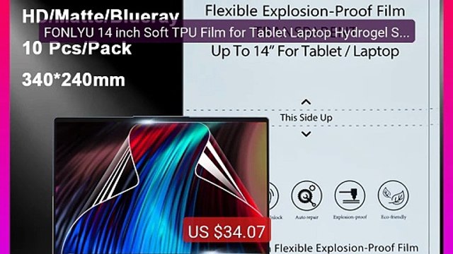 FONLYU 14 inch Soft TPU Film for Tablet Laptop Hydrogel Sheets... Hot Deal 2026 | Limited Offer!