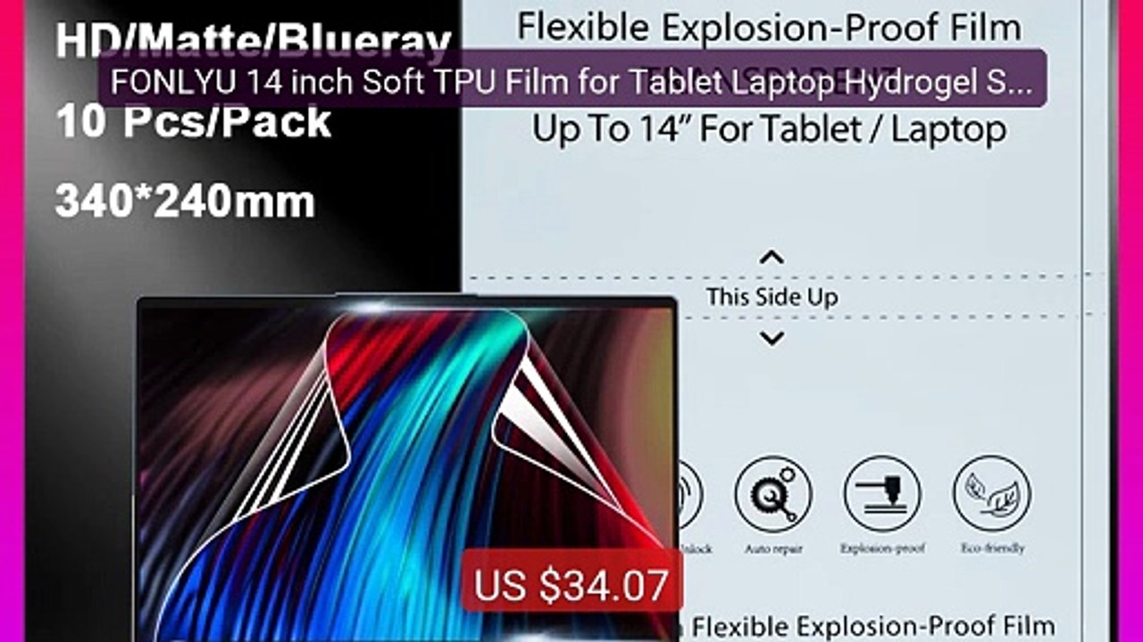 FONLYU 14 inch Soft TPU Film for Tablet Laptop Hydrogel Sheets... -- Hot Deal 2026 | Limited Offer!